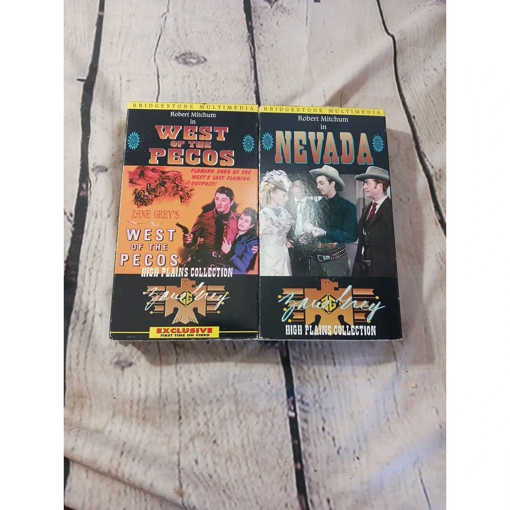 Robert Mitchum Western VHS Lot West of the Pecos & Nevada Zane‎ Grey High Plains